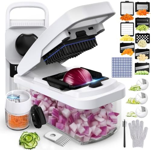 Multifunctional Vegetable Chopper & Mandoline Slicer with Spiralizer