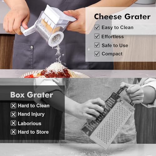 GDL Rotary Parmesan cheese Grater, Cheese Grater Shredder Hand Crank