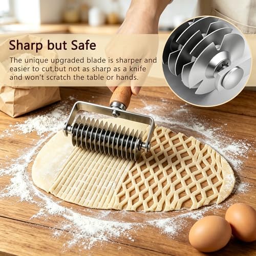 Stainless Steel Pastry Lattice Roller Cutter Pastry Cutter Double Wheel Kit