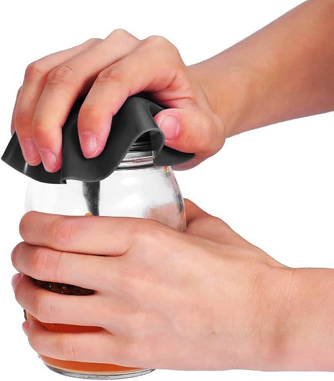 3 Pieces Rubber Jar Gripper Pads Round Kitchen Coasters Multi-Purpose Bottle Lid Openers, Jar Opener for Weak Hands - Black