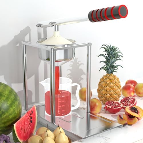 Manual Juicer, Stainless Steel Hand Press Juicer Machine for Orange Citrus Lemon Lime Grapefruit, Home Kitchen Tool, Orange Squeezer, Ergonomic Handle