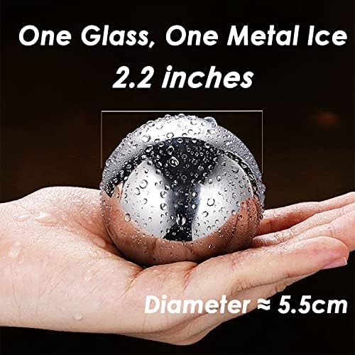 Whiskey Stone 8PCS, Reusable Metal Ice Cubes, XL Large Stainless Steel Whiskey Stone, Refreezable Ice Ball Set with Storage Case, Ice Rocks Wine Chiller Bulk Bar Tool Set