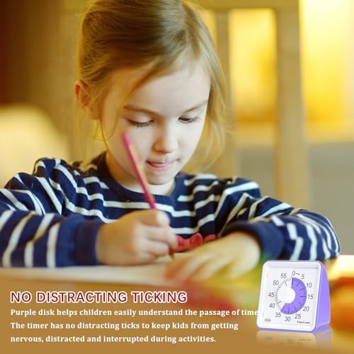 60-Minute Visual Timer for Kids Management Classroom Timer, Purple