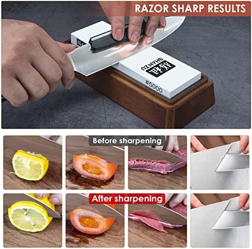 SHAN ZU 2 PCS Knife Sharpener Stone Set with Storage Box