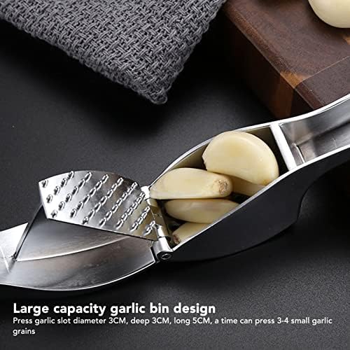 High Effective Garlic Press, Manual Garlic Press, Kitchen Garlic Masher | Zinc Alloy Garlic Puree Squeezer | Garlic Mincer Tool | Easy - Peeling Device & Brush