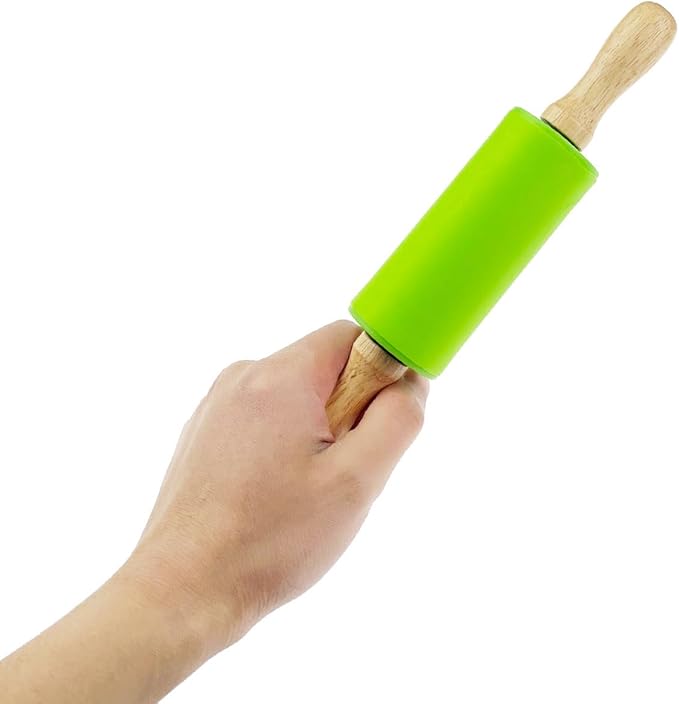 12 Pack Mini Small Rolling Pin 9 Inch Kids Rolling Pin Wooden Handle for Home Kitchen