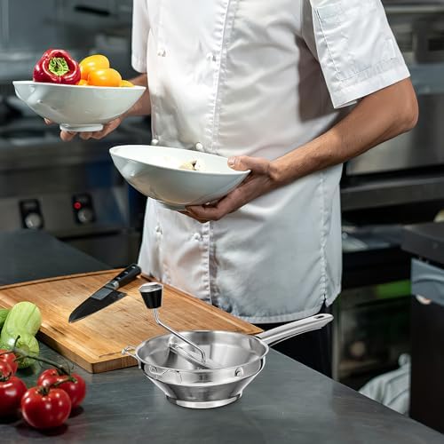 UPKOCH 1pc Stainless Steel Potato Ricer and Masher - Manual Kitchen Tool for Fluffy Mashed Potatoes, Tomatoes, Jam- Heavy Duty Design for Home and Commercial Use (Silver)