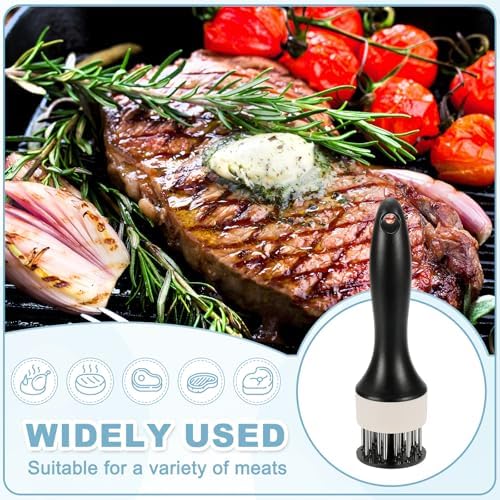 uxcell 2 Pcs Meat Tenderizer Tool, 7.7 x 2 Inch Small Meat Tenderizer Mallet for Tenderizing Pork Chicken Steak Fish Grilling BBQ, Black White