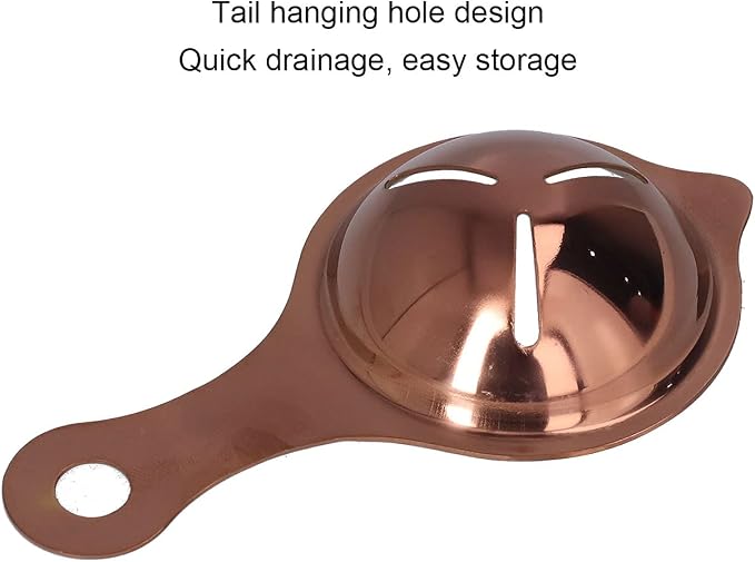Stainless Steel Egg Separator Divider Egg White Yolk Filter Baking Tools for Kitchen Use Egg Separators (Rose Gold)