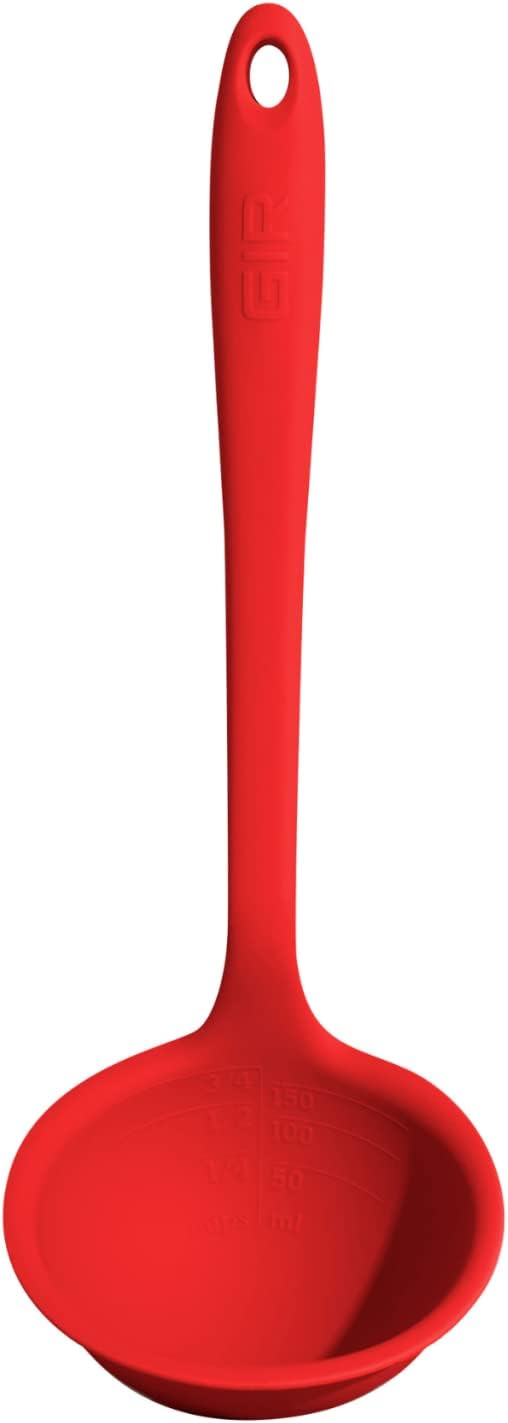 GIR: Get It Right Premium Silicone Ladle Serving Spoon - Non-stick Heat Resistant Seamless Kitchen Ladle for Soups, Stews, Dressings, and More - Ultimate, Red