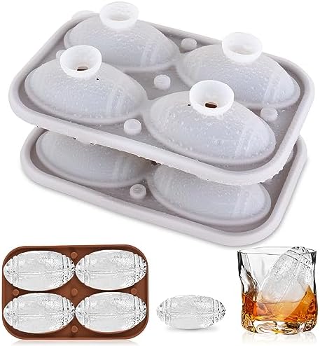 Football Ice Cube Mold,2.5" x 8 ices,Large Ice Cube Molds,ice Molds