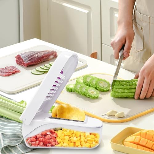 Vegetable Chopper with Container | Mandoline Slicer for Kitchen | Onion Slicer and Dicer Chopper | CrazyHome Kitchen Gadgets