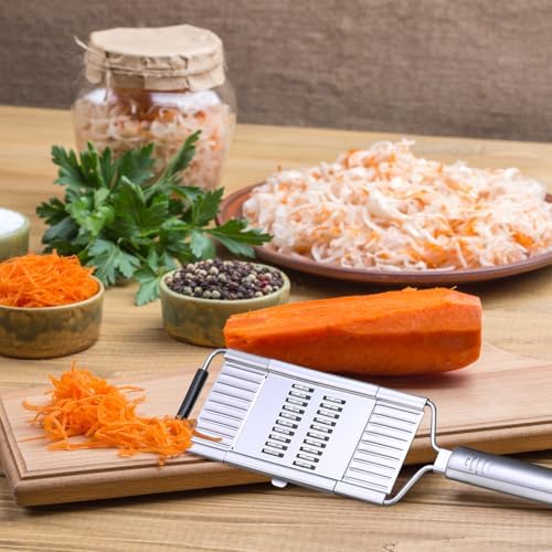 7 in 1 Multi-Purpose Vegetable Slicer Set, Handheld Vegetable Slicer with 4 Interchangeable Blades, Kitchen Tool Shredders Cutters Grater for Vegetable Fruits, Medium