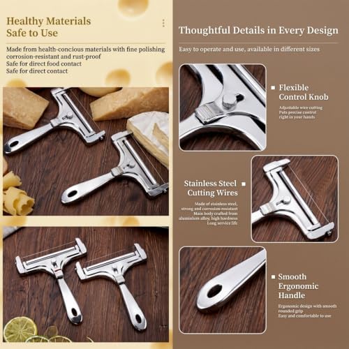 Stainless Steel Wire Cheese Slicer, Cheese Knives Set