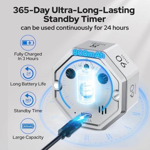 Visual Timer for Kids Kitchen Timer Pomodoro Magnetic Visual Countdown