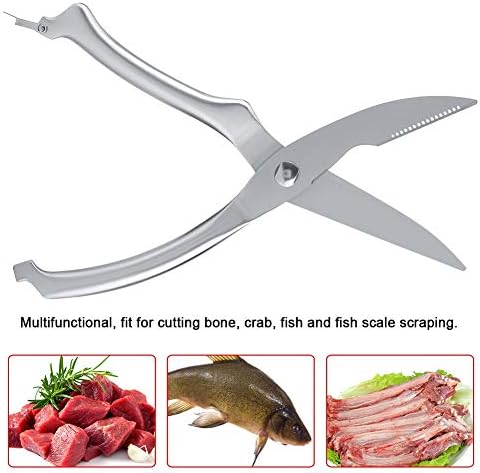 Professional Stainless Steel Poultry Scissors Kitchen Scissors Chicken Bone Cut Scissor for Any Meat Fish Seafood BBQ(Paper Box Package)