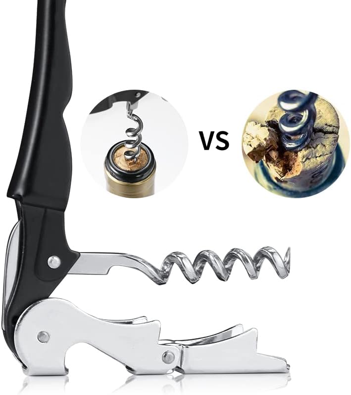 Professional Waiter Corkscrew Wine Openers Set(2PCS), Heavy Duty Stainless Steel Hinges Wine Key for Restaurant Waiters, Sommelier, Bartenders
