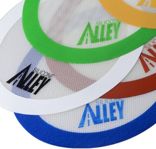 Non-stick Mat Pad [5 Fun Colors] - Silicone Rolling Baking Pastry Placemat Large Round 9.5" - (Value Pack - Set of 5)