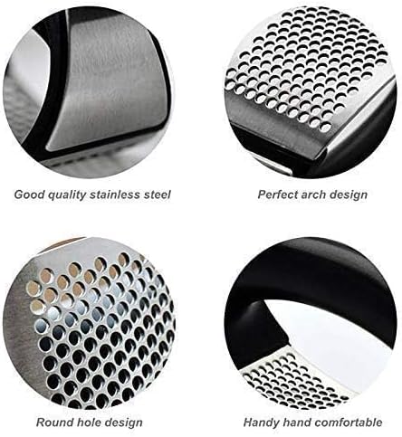 Kitchen Stainless Steel Garlic Press with Ergonomic Handle,Garlic Crusher, Handy Garlic Crusher, Kitchen Garlic Crushing Tool Stainless Steel (Multicolor)