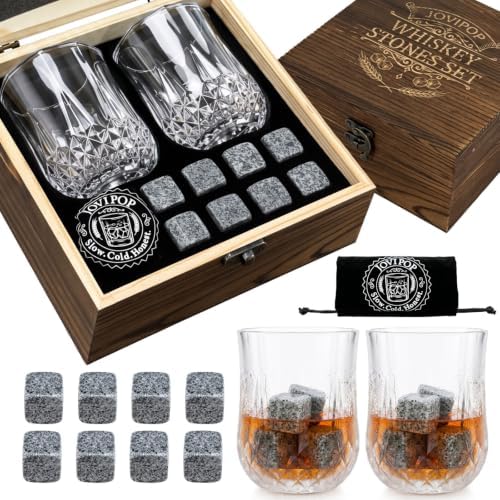 JOVIPOP Whiskey Stones Set, Gifts for Men Dad Uncle, 8PCS Rocks