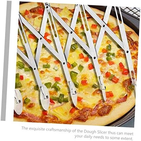 DOITOOL 5-Wheel Pastry Cutter Adjustable Stainless Steel Dough Divider Cake Slicer Pizza Cutting Tool for Baking Kitchen Use
