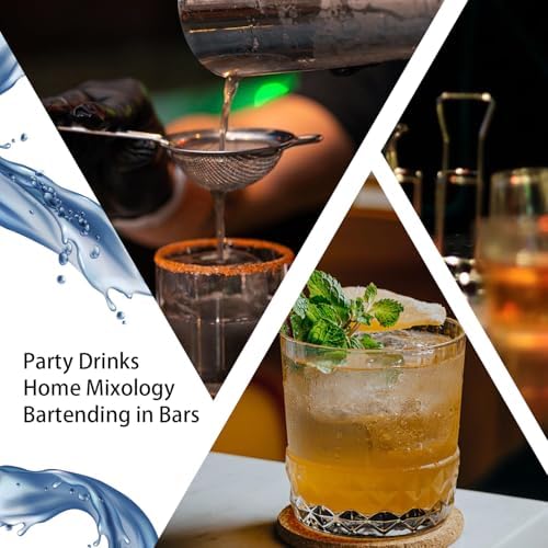 6 PCS Bar Tool Set Stainless Steel Cocktail Shaker Kit With Muddler, Double Jigger, Mixing Spoon, Strainer & Matte Round Stand Bartender Essentials Barware For Home Bar Party & Celebration