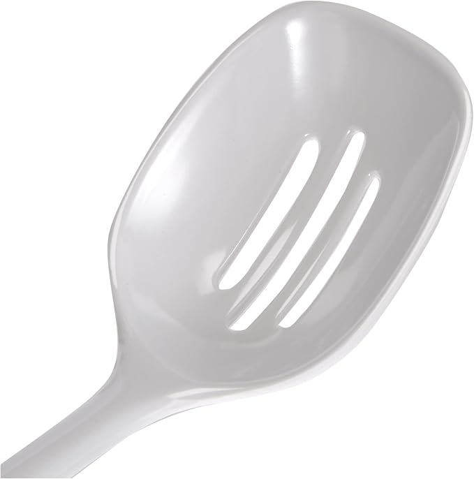 LACOR Melamine Classic Slotted Ladle, White, 30 cm
