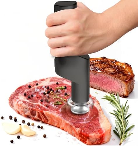 YOTAN Electric Meat Tenderizer for Steak, 3 Speed Powerful Motor, Tenderizes Tough Meat in Seconds, Stainless Steel Tender Head, Safe One-Press Design, Easy to Clean, for Beef Pork Chicken BBQ