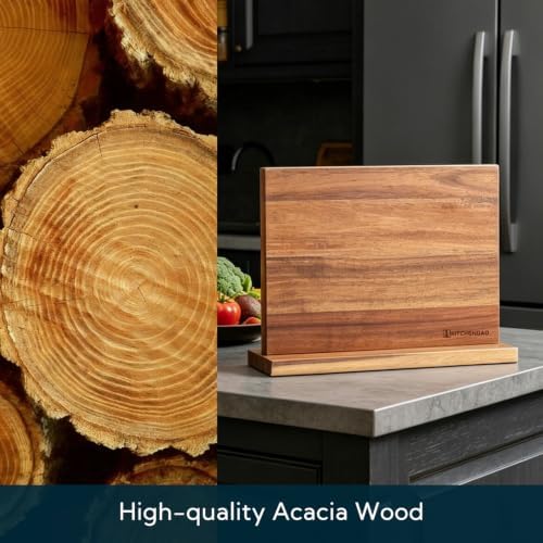 KITCHENDAO Acacia Wood Magnetic Knife Block