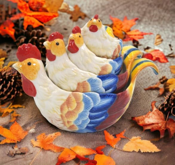 Cosmos Gifts 31983 Blue Rooster Measuring Cups