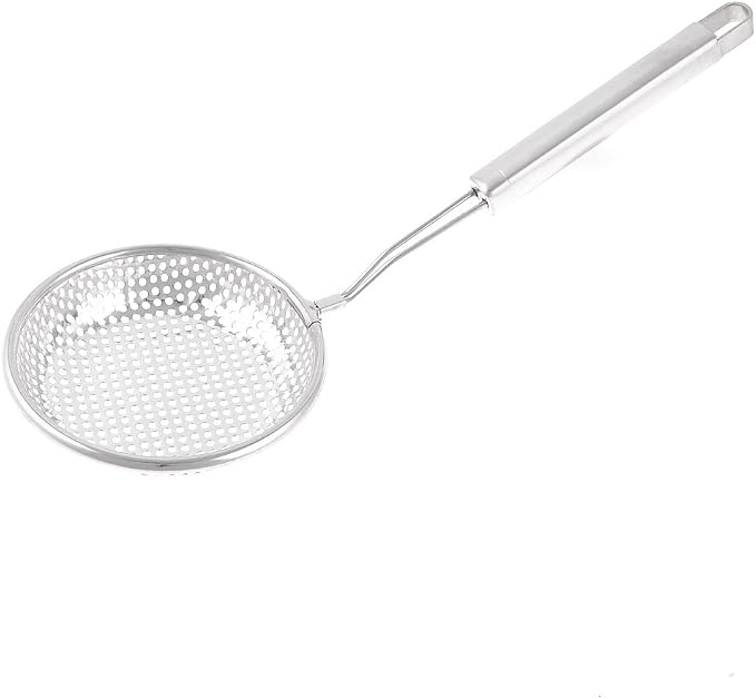 uxcell Stainless Steel Perforated Ladle Skimmer 13 Inch Long Silver Tone