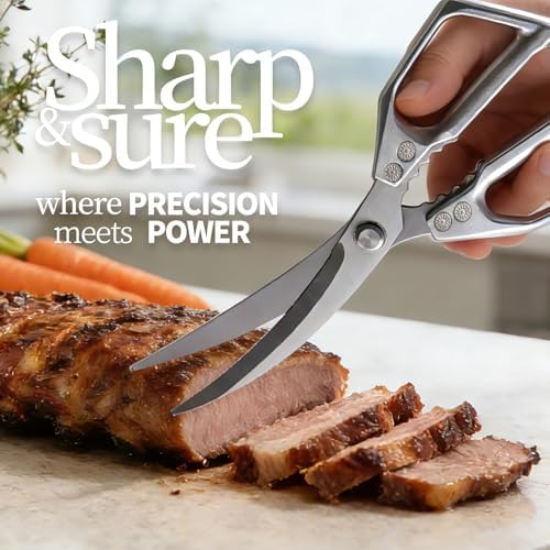 Kitchen Scissors for Food Seafood, BBQ Meat Scissor Heavy Duty, Heavy Duty Poultry Shears All Purpose Kitchen Shear for Food Japan, Cooking Scissors Cutting Bone Chicken Shears, Gift for Men Women