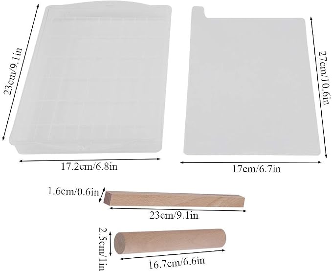 DIY Handmade Nougat Tools Tray Set Silicone Nougat Nonstick Making Mat Wooden Rolling Pin Baking Tools Chocolate Candy Tools Wooden Rolling Pin Set
