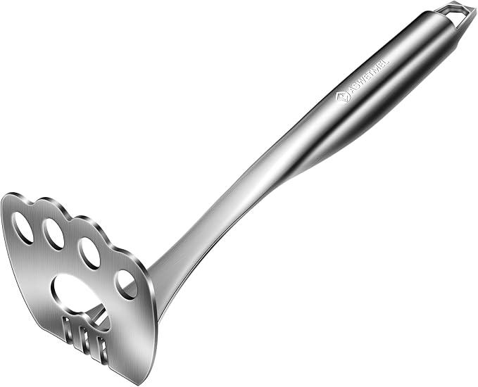 Heavy Duty Potato Masher Stainless Steel, ASWETMEL Cat Paw Shape Mashed Potato Masher Kitchen Tool, Solid Integrated Potatoes Smasher for Beans, Avocados, Squash, Dishwasher Safe