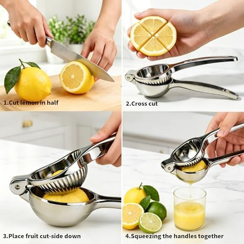 Lemon Squeezer,Hand Press Citrus Juicer,Metal Lime Squeezer for Kitchen Bar