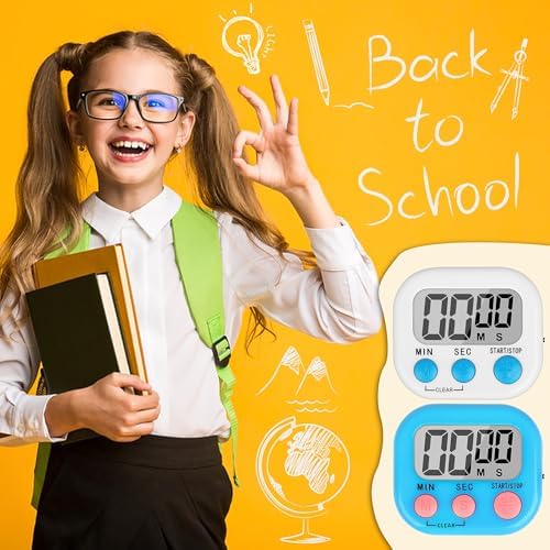 ZILLEEN Classroom Timer for Kids Teachers 6 Pack Digital Timers Blue White