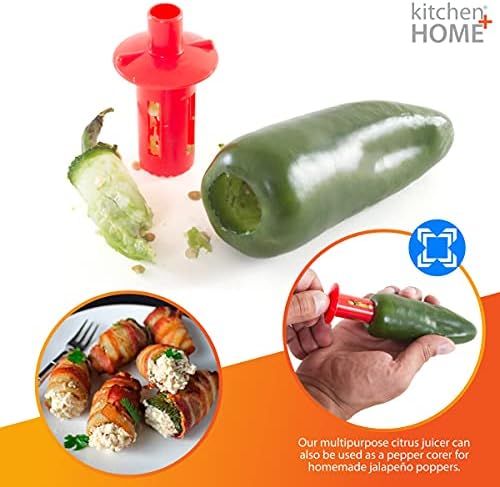 Kitchen + Home Citrus Tap – Portable Lemon Lime Juicer, Orange Citrus Spout and Jalapeño Corer – 3 Pack