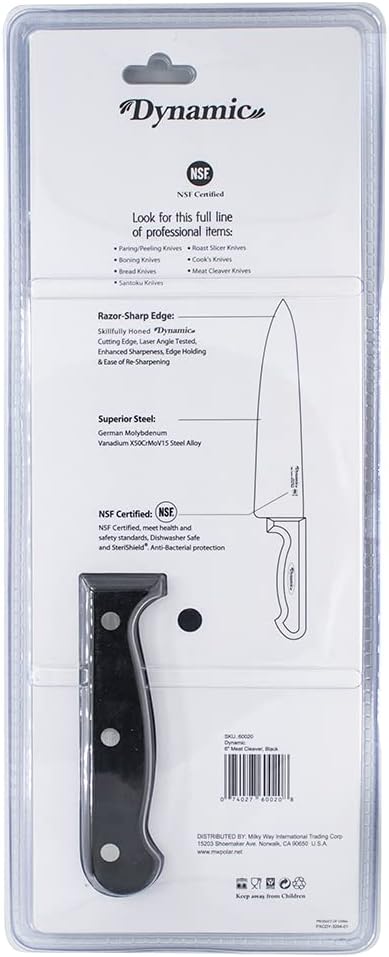 Dynamic Pro-Line, 6" Meat Cleaver, Heavy Duty, Large, German Molybdenum Vanadium Steel Alloy