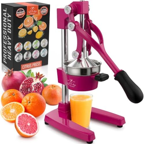Zulay Kitchen Cast Iron Juicer - Heavy Duty Orange Juicer with Detachable Strainers for Easy Cleaning, Citrus Press for Citrus Fruits, Perfect for Bartenders, Juice Lovers & Health Enthusiasts