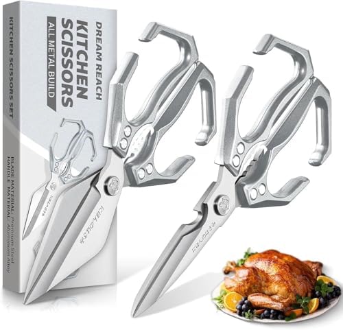 Dream Reach Kitchen Scissors Set for Food with Sharp Bone-Cutting Blades