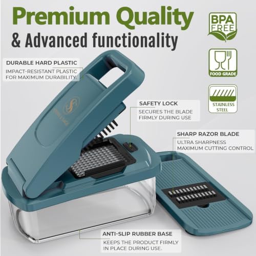 Multifunctional Vegetable Chopper & Mandoline Slicer, Veggie Chopper