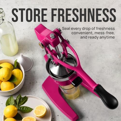Zulay Kitchen Cast Iron Juicer - Heavy Duty Orange Juicer with Detachable Strainers for Easy Cleaning, Citrus Press for Citrus Fruits, Perfect for Bartenders, Juice Lovers & Health Enthusiasts