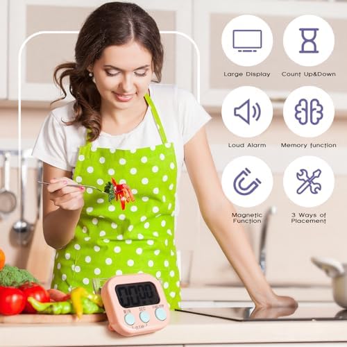 Weewooday 24 Pcs Digital Kitchen Timer Bulk, Macaron Colors