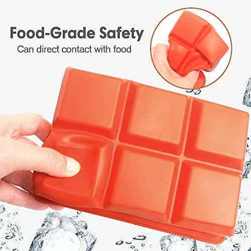 Excnorm Silicone Ice Cube Trays, 3‑Pack Large Square Molds with Lid