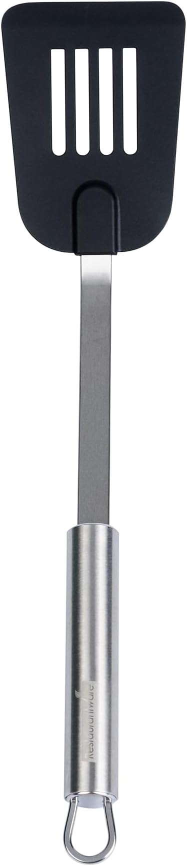 Restaurantware Nylon Slotted Turner - German Standard Kitchen Spatula with Stainless Steel Handle, Non-Stick Safe, Dishwasher Safe - Heat-Resistant Slotted Spatula for Eggs, Cookies, All Purpose