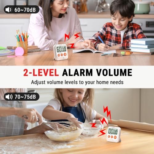 TempPro TM03 Digital Timer with 2 Alarm Volume & Strong Magnetic Back