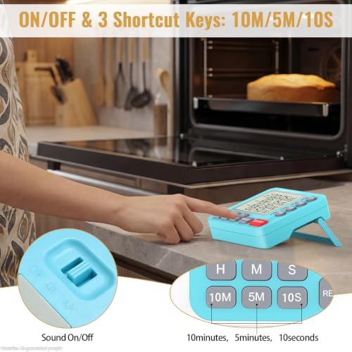 Digital Dual Kitchen Timer, Multiple Channels Countdown Timer