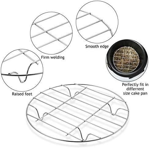 Patelai 5 Pieces Round Cooling Rack Circular Wire Rack 12/10 / 9/7 / 6 Stainless Steel Round Baking and Cooling Steaming Cake Rack