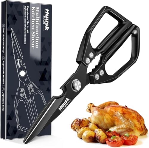 HUUSK Kitchen Scissors for Food, Multifunction Kitchen Shears Heavy Duty