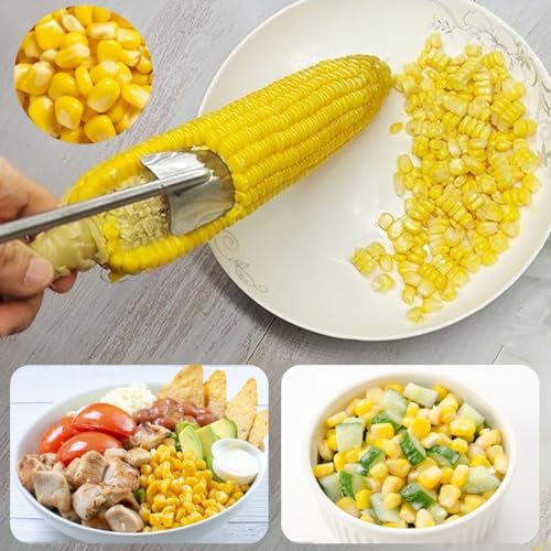 Corn Peeler for Corn on the Cob, Corn Peeler, Corn on the Cob Remover, Fast and Safe,Suitable for Home Kitchens, Removes Corn Kernels From Corn Cobs In Seconds,Kitchen, Kitchen Gadget (2pcs)